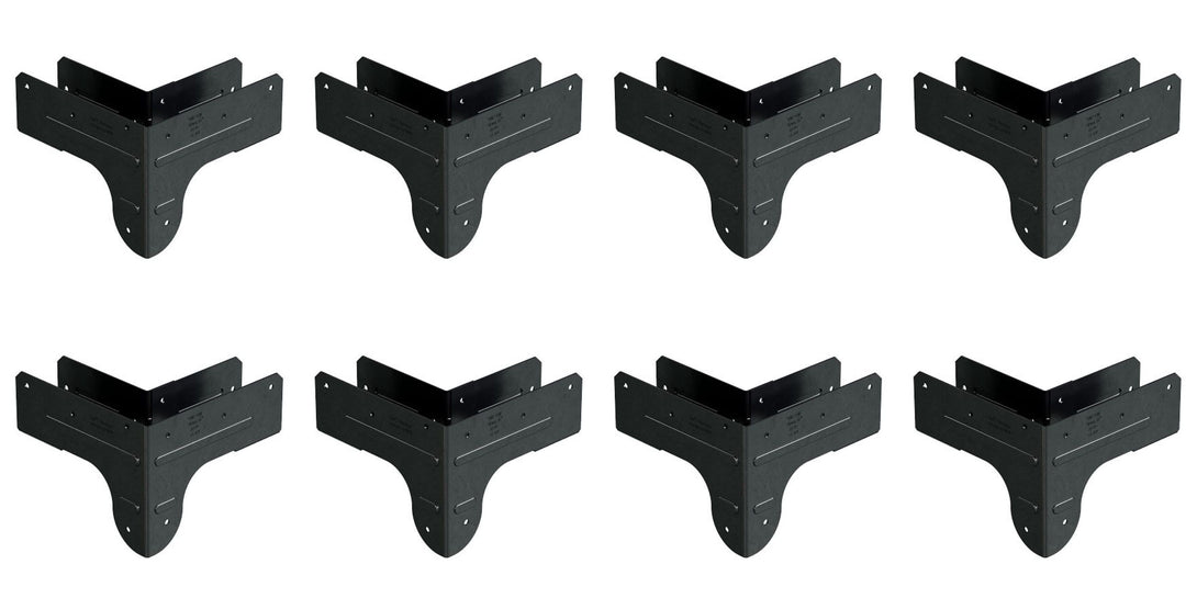 Simpson Strong-Tie APRTC2 Outdoor Accents® ZMAX®, Black Rigid Tie® Corner Connector for 2x Joist, 2x4 Post, 8-Pack