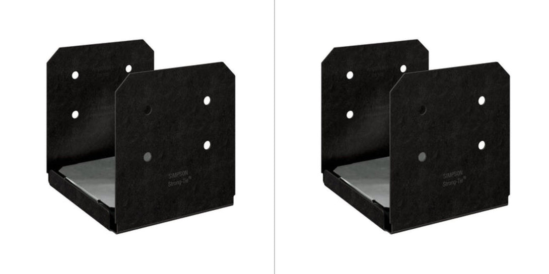 Simpson Strong-Tie APVB1010R Outdoor Accents® Avant Collection™ ZMAX®, Black Powder-Coated Post Base for 10x10 Rough, 2-Pack