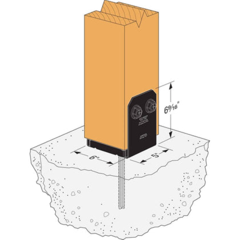 Simpson Strong-Tie APVB66R Outdoor Accents Rough 6x6 Adjustable Post Base