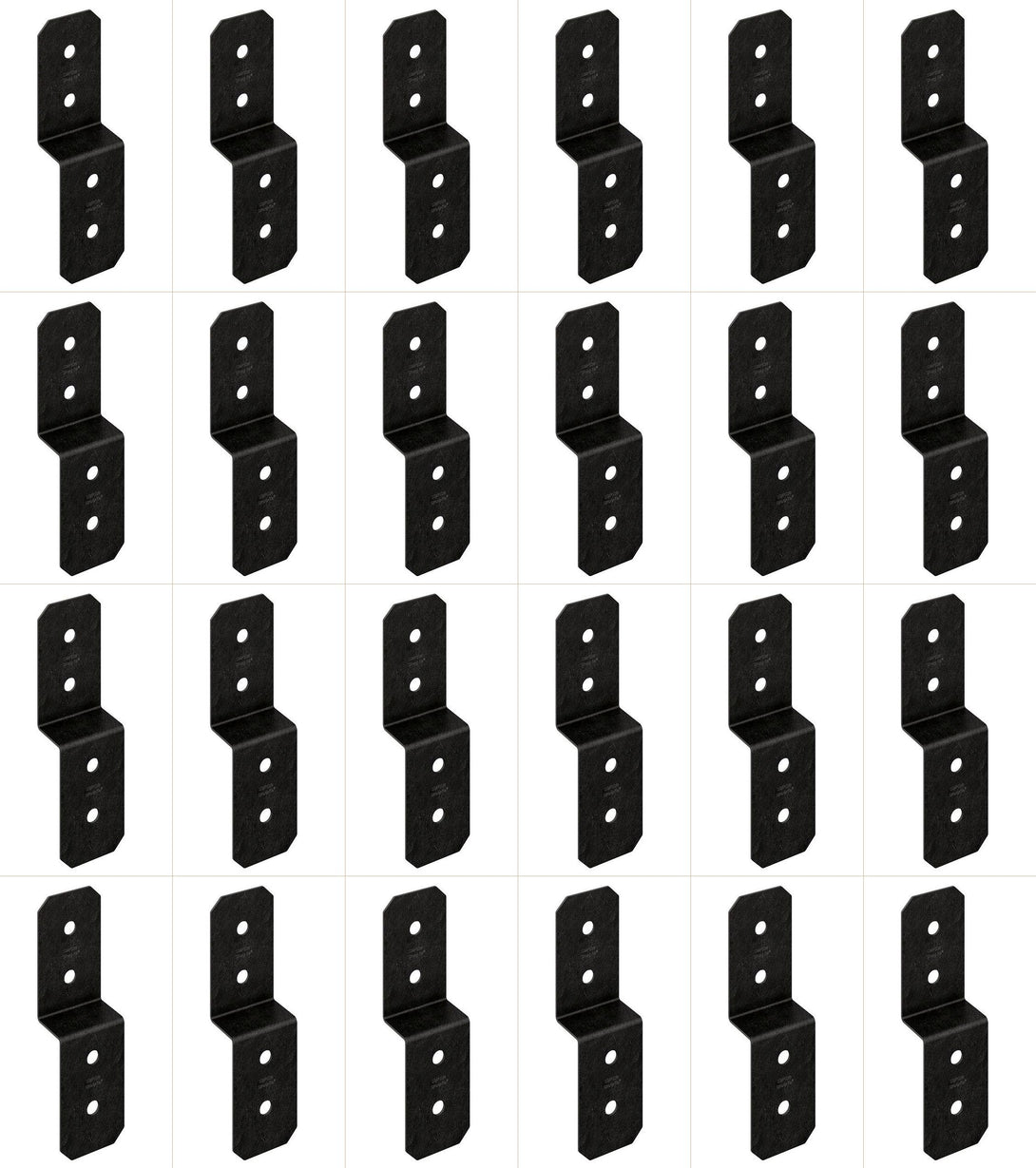 Simpson Strong-Tie APVDJT1.75-4 Outdoor Accents Avant Collection 3 in. ZMAX, Black Powder-Coated Deck Joist Tie for 1-3/4 in. Wood, 24-pack