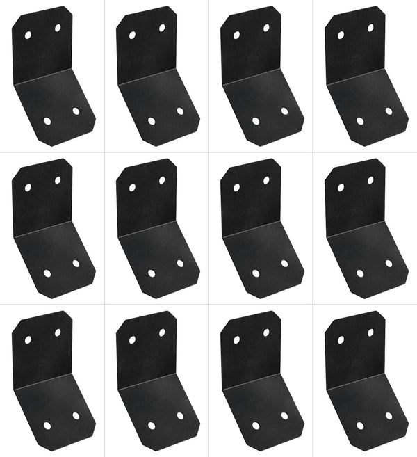 Simpson Strong-Tie APVKB45-6 Outdoor Accents® Avant Collection™ ZMAX®, Black Powder-Coated Knee Brace Connector for 6x, 12-Pack