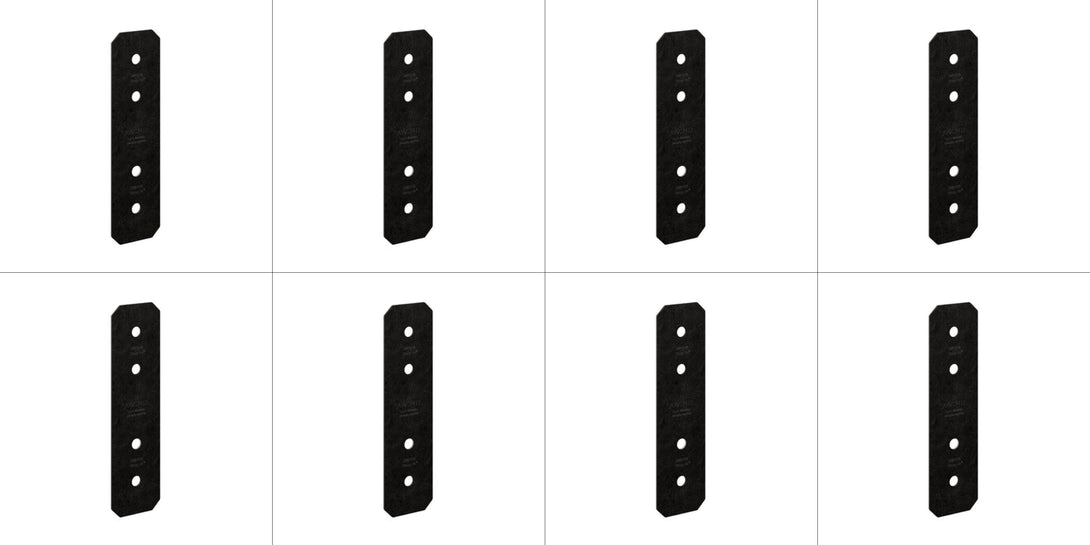 Simpson Strong-Tie APVST412 Outdoor Accents® Avant Collection™ ZMAX®, Black Powder-Coated Strap for 4x, 8-Pack