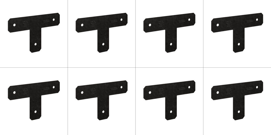 Simpson Strong-Tie APVT4 Outdoor Accents® Avant Collection™ ZMAX®, Black Powder-Coated T Strap for 4x4, 8-Pack