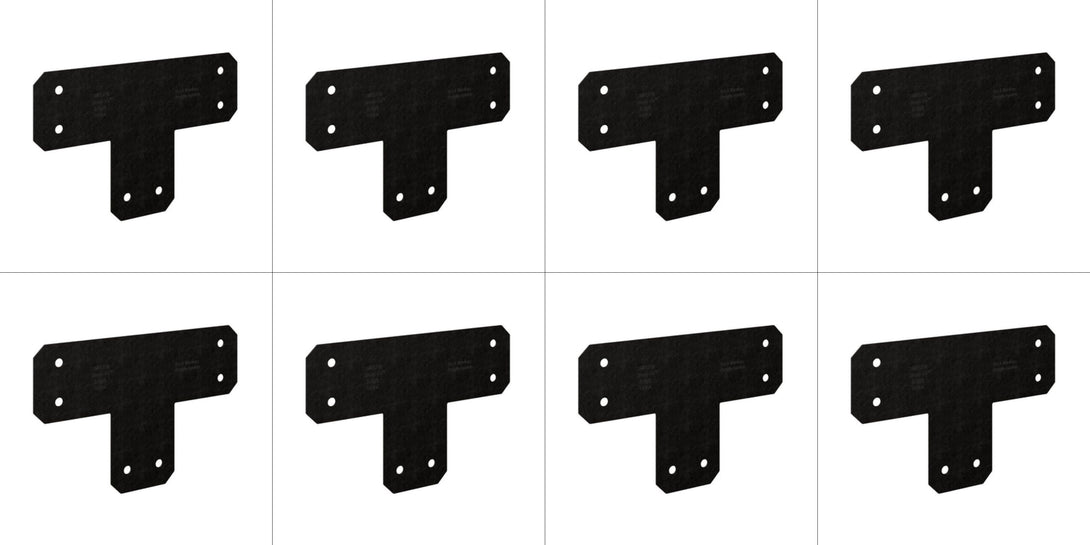 Simpson Strong-Tie APVT6 Outdoor Accents® Avant Collection™ ZMAX®, Black Powder-Coated T Strap for 6x6, 8-Pack