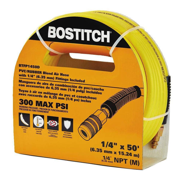 Bostitch BTFP1450D 50-ftX1/4-in PVC/Rubber Blend Hose with Fitting