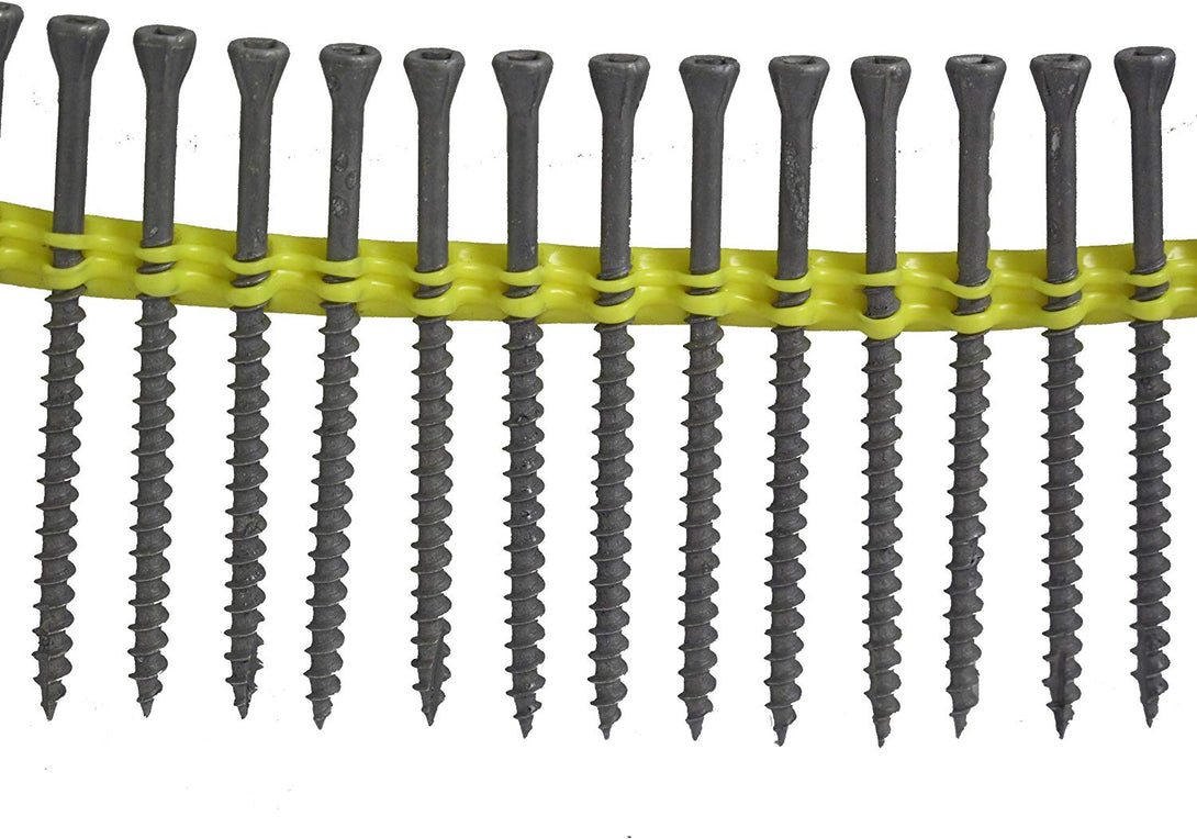 Simpson Strong-Tie DTHQ3S #8x3 Square Drive Trim Head Quik Guard Coating Steel Collated Screws, 1,000/Box