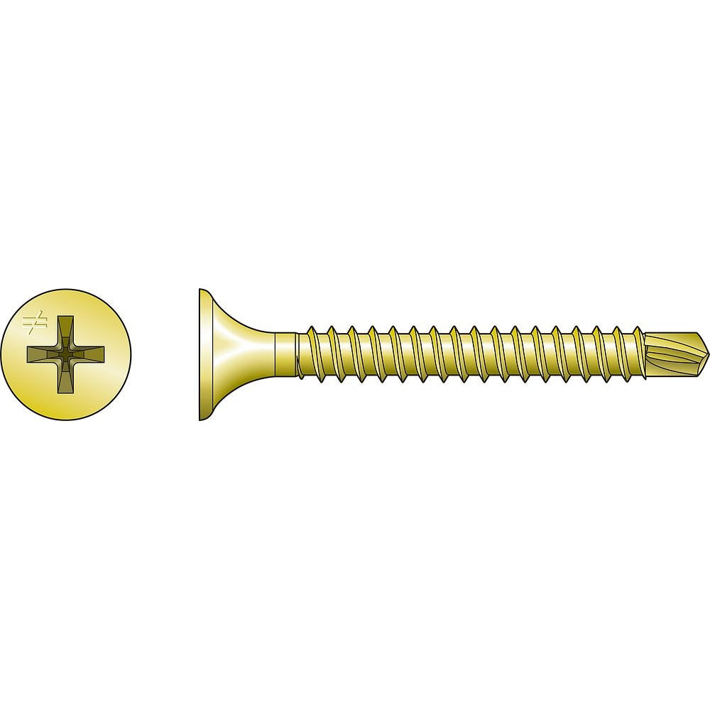 Simpson Strong-Tie DWFSD238PS DWFSD Drywall-to-CFS Screw Collated — #8 x 2-3/8 in. #2 Phillips, Yellow Zinc 1500-Qty