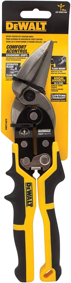 DeWalt DWHT14679 10 in. Center Cut Offset Aviation Snip