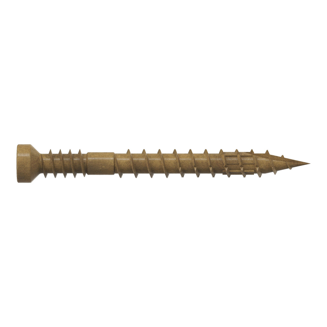 Simpson Strong-Tie FT07112R500 #7 x 1-1/2 in. T10, Trim-Head, Quik Guard®, Tan Finish Trim Screw 500-Qty