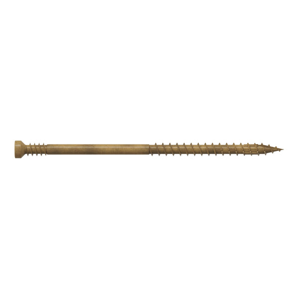 Simpson Strong-Tie FT07300MB #7 x 3 in. T10, Trim-Head, Quik Guard®, Tan Finish Trim Screw 1750-Qty