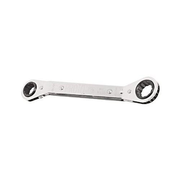 Stanley Proto J1185-A 12 Point 3/4 in. x 7/8 in. Full Polish Alloy steel Offset Double Reversible Ratcheting Box Wrench