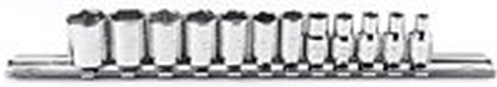 Stanley Proto J47200 1/4 in. Drive 6 Point Full Polish Alloy Steel Standard Socket Set, 12 Piece Set