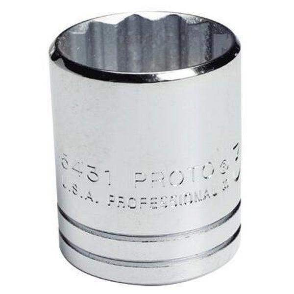 Stanley Proto J5446 1/2 in. Drive 12 Point 1-7/16 in. Full Polish Alloy Steel Standard Socket