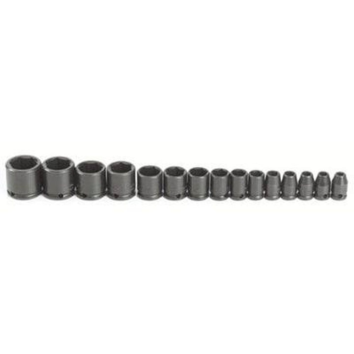 Stanley Proto J72106 3/8 in. Drive 6 Point SAE Standard Impact Socket, 15 Piece Set