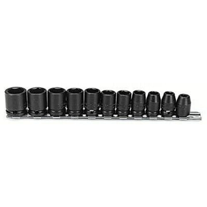 Stanley Proto J72202 3/8 in. Drive 6 Point Metric Standard Impact Socket, 11 Piece Set