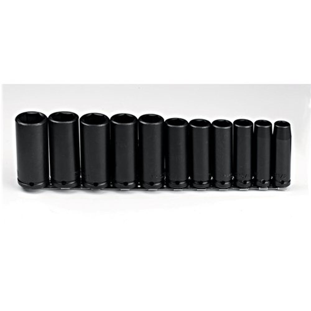 Stanley Proto J74112 11 Piece 6 Point 1/2" Drive Deep Impact Socket Set