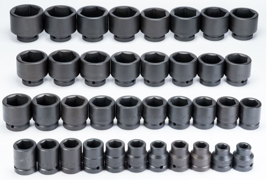 Stanley Proto J76137 1 in. Drive 6 Point SAE Standard Impact Socket, 37 Piece Set