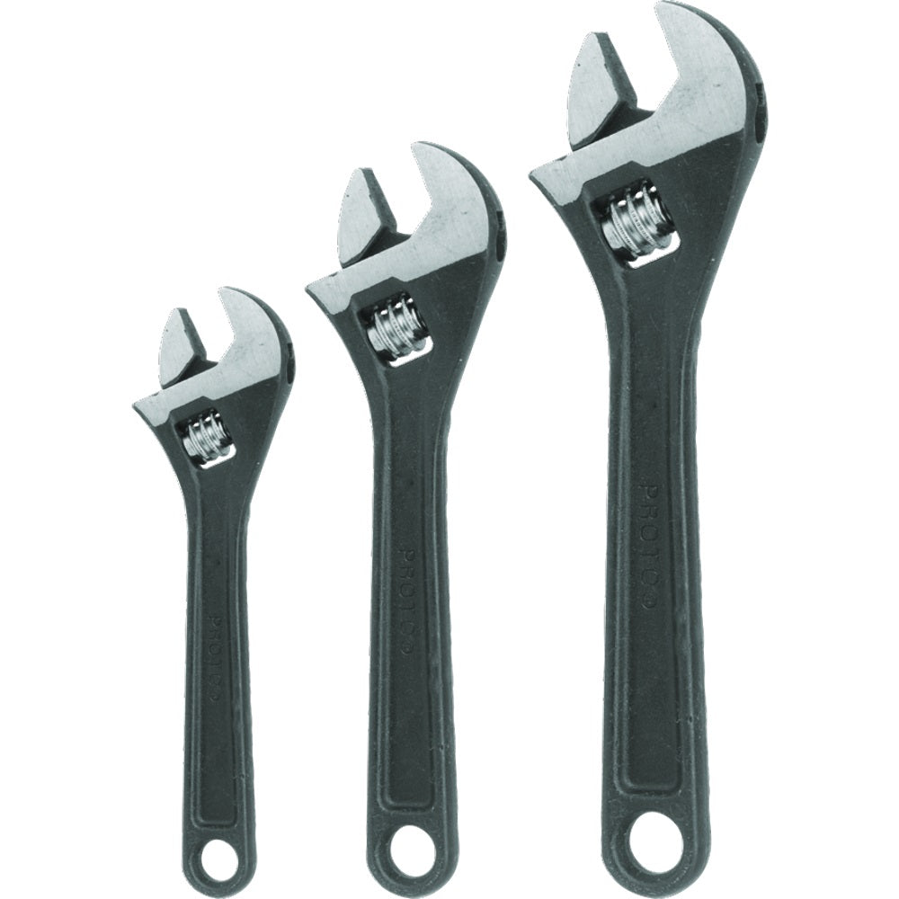 Stanley Proto J795S 3-piece Black Oxide Adjustable Wrench Set