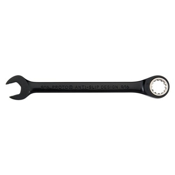 Stanley Proto JSCR30 12 Point 15/16 in. Black Chrome Alloy Steel Non-Reversible Ratcheting Spline Combination Wrench