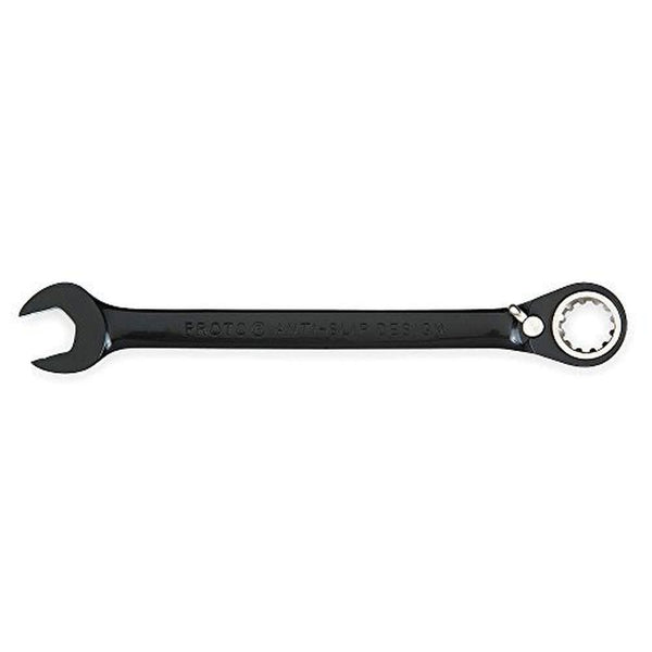 Stanley Proto JSCVM30 12 Point 30 mm Black Chrome Alloy Steel Reversible Ratcheting Spline Combination Wrench