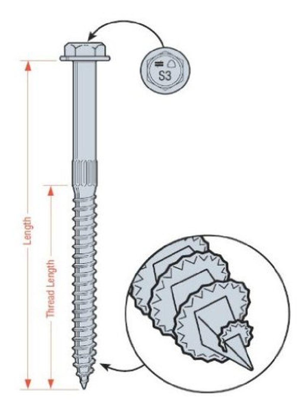 Simpson Strong-Tie SDS25312MB 1/4x3-1/2 Hex Drive Hex Head Double-Barrier Coating Steel Structural Screws, 125/Box